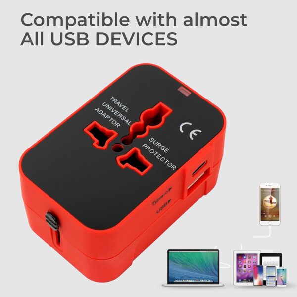 rts 224+ Countries Universal Travel Adapter with USB-C Type C & USB International All in One Travel - Image 4