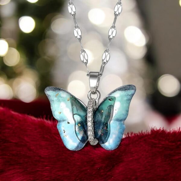 Nilu's Collection Butterfly Pendant Necklace for Women & Girls | Neck Chain | Locket | Modern Design - Image 7