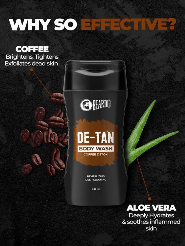 Beardo De-Tan Body Wash for Men, 200ml | Tan Removal and Caffeine Body Wash | Detan With Coffee & - Image 5