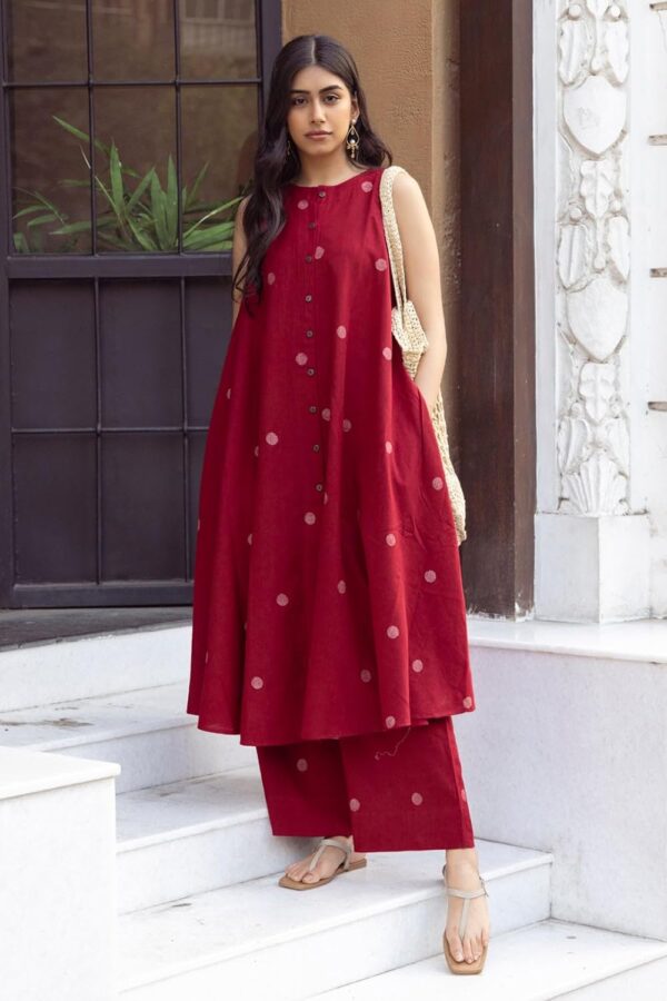 ANNI DESIGNER Women’s Rayon Blend Kurta with Palazzo Set | Sleeveless Straight Fit Ethnic Wear | - Image 4