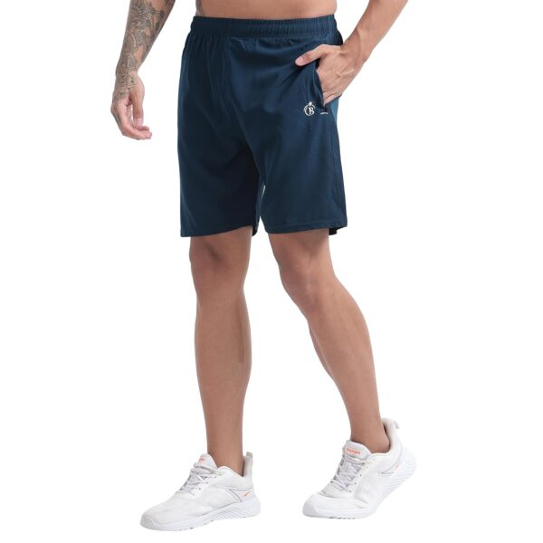 BLUE STAR SHARK Athletic Sports Shorts for Men with Zip Pockets and Elastic Waistband Quick Dry - Image 6