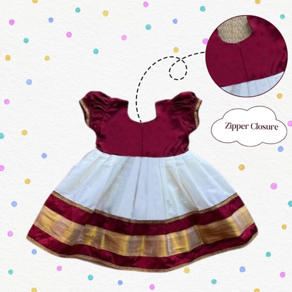 Angel f Studio Baby-Girl's Cotton Silk Fit and Flare Midi pattu Pavadai for Kids - Image 5