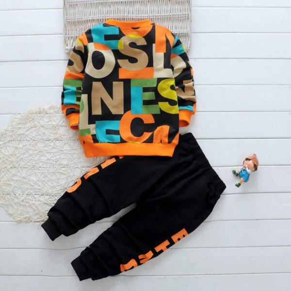 Googo Gaaga Boy's Cotton full Sleeves Printed Sweatshirt and Pant Set in Multi Color - Image 4