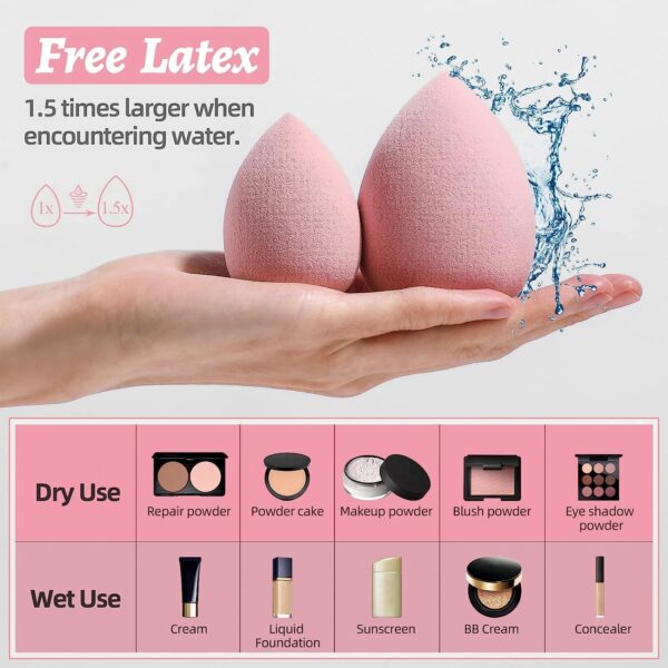 SUAKE 7in1 Professional Beauty Blender Set for Face Makeup | Makeup Sponges Set is suitable with - Image 4