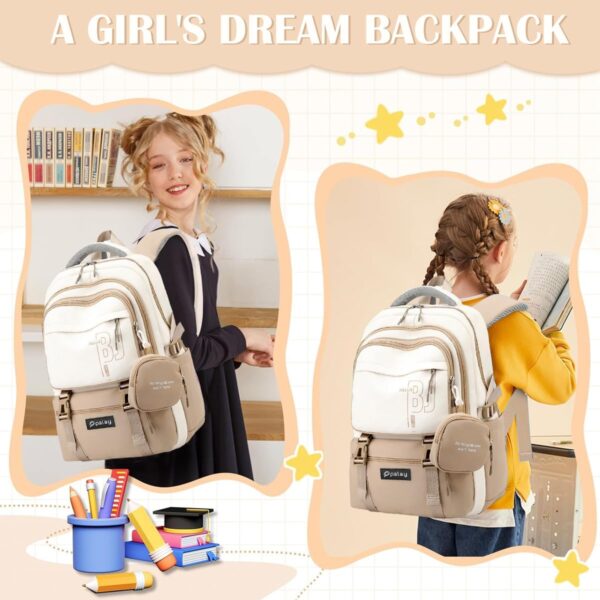 PALAY Casual Backpackk With Cute Accessory 18.1 Inch Bookbags With Pendant Laptop Bag Casual - Image 8