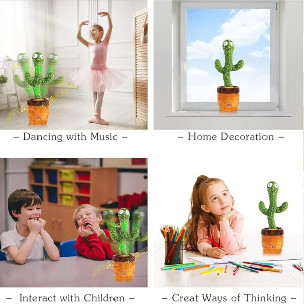 Mini Steps Dancing Cactus Toy for Kids - Rechargeable Talking Singing Children Baby Plush Electronic - Image 5