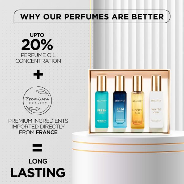 Bella Vita Luxury Long Lasting Unisex Perfume Gift Set | 4x20ml Perfume for Man & Woman | Woody, - Image 5