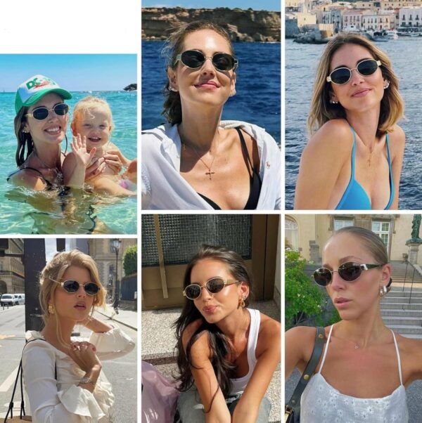 CREEK Retro Oval Sunglasses for Women & Men | Trendy Metal Sun Glasses Classic Shades | UV400 - Image 6