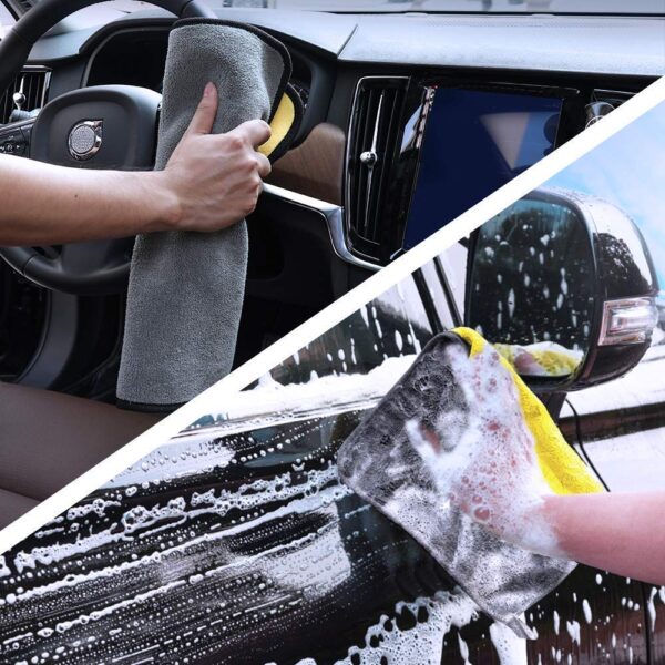 HSR Car Accessices Cleaning 800 GSM Microfiber Towel for Car Cleaning and Detailing - Dual Sided, - Image 7