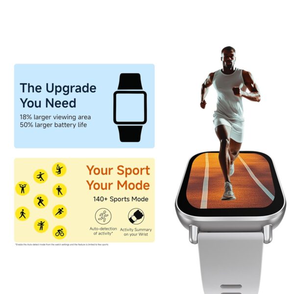 Redmi Watch 5 Active BT Calling with 3 mic ENC|2" HD Screen|HyperOS connectivity|Metal body|18 days - Image 6