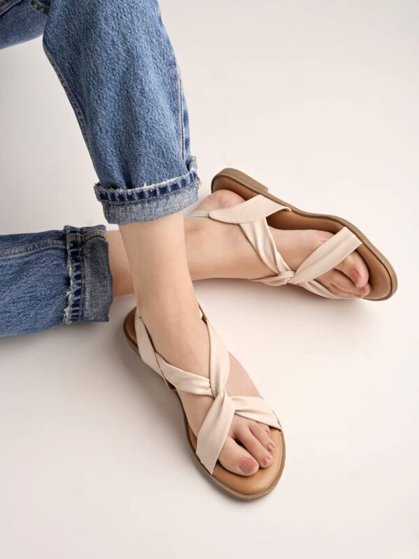 Shoetopia Cross Strap Flat Sandals For Women & Girls - Image 3