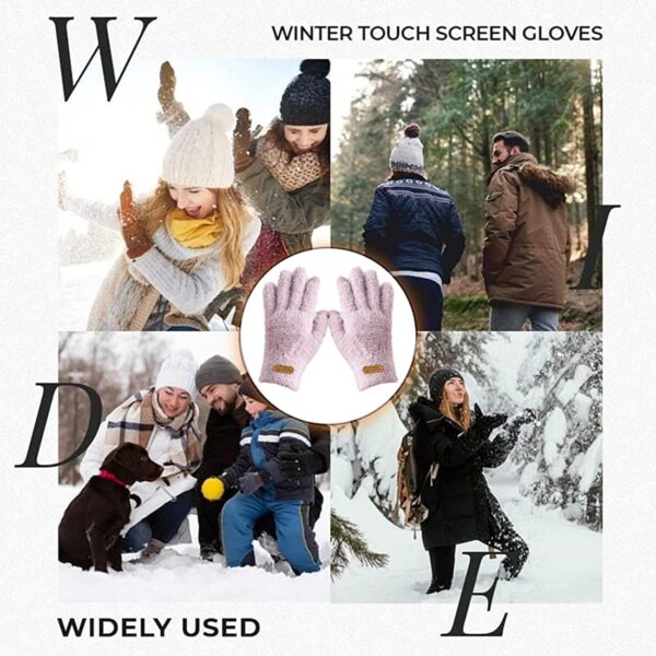 CREATURE Women's Winter Touchscreen Gloves Warm Fleece Furry Gloves Elastic Cuff Winter Gloves - Image 3