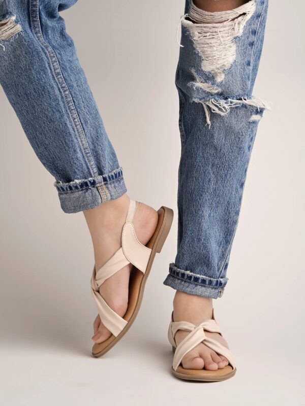 Shoetopia Cross Strap Flat Sandals For Women & Girls - Image 4