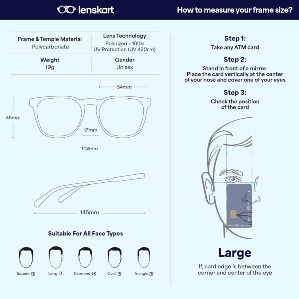 VINCENT CHASE EYEWEAR By Lenskart |Full Rim Square Sunglasses| Style Cast (Pc)|Polarized And 100% UV - Image 8