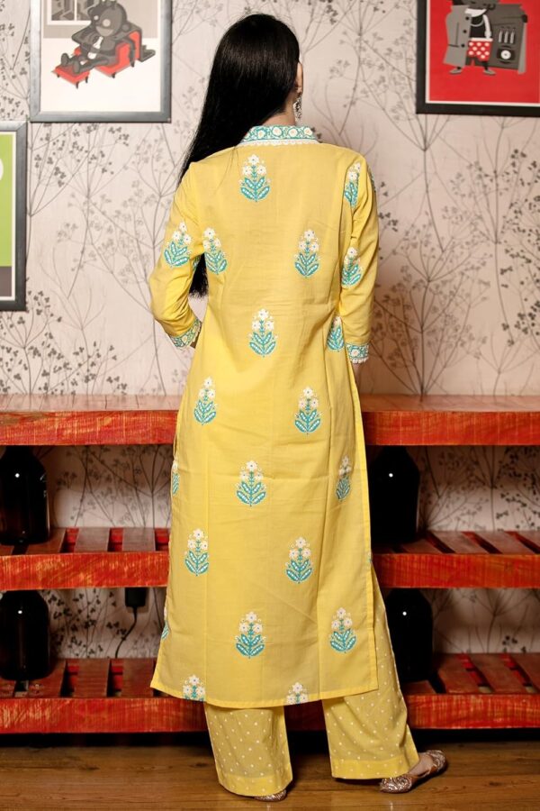 GoSriKi Women's Rayon Viscose Printed Straight Kurta with Pant & Dupatta - Image 3