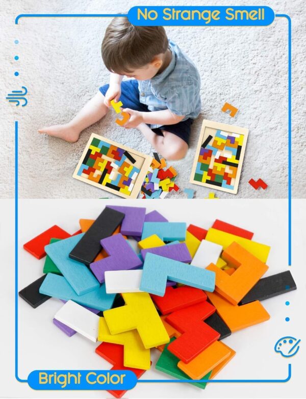 Niwlix Wooden Russian Blocks Puzzles for Kids Adults, Wood Intelligence Puzzle for Kids Ages - Image 7
