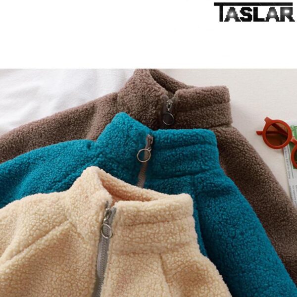 TASLAR Kids Winter Fleece Jackets, Baby Boy & Girl Outerwear Lamb Velvet Thick Warm Sweater Solid - Image 4