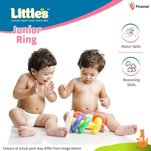 Little's Junior Ring Educational Blocks | Stacking Toys For Kids | 6 Rings Multi-Colour Kids Toys | - Image 4