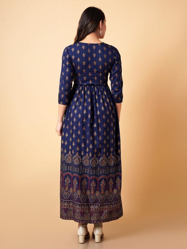 Deavish Women Rayon Printed Full Length Fit & Flared Western Maxi Dress | Maxi Dress for Women - Image 3