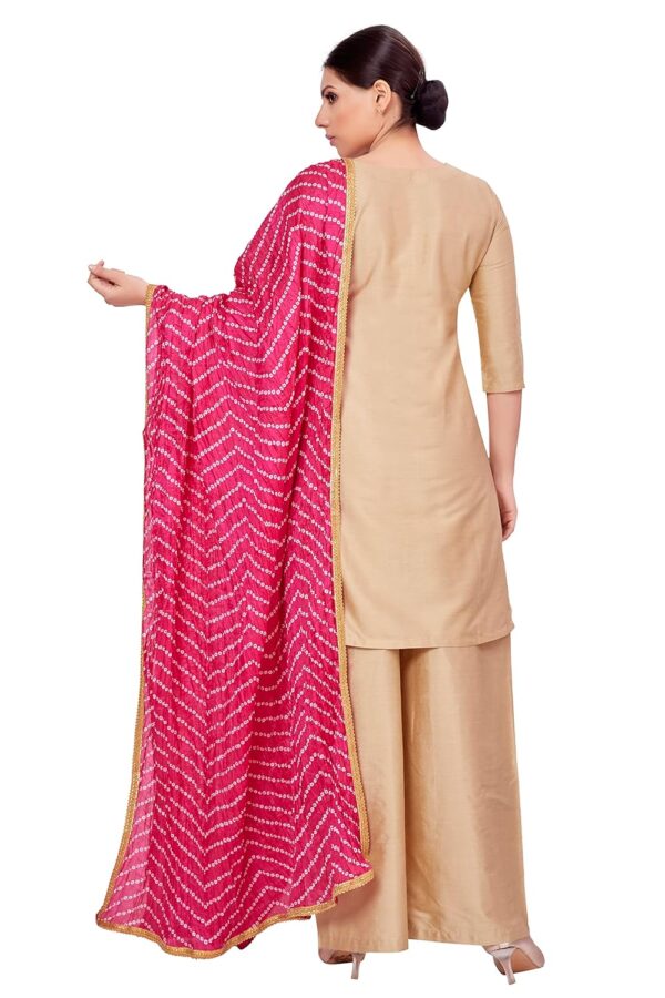 Studio Shringaar Women's Vegan Silk Bandhni Dupatta (42" X 2.5 Meters) - Image 3