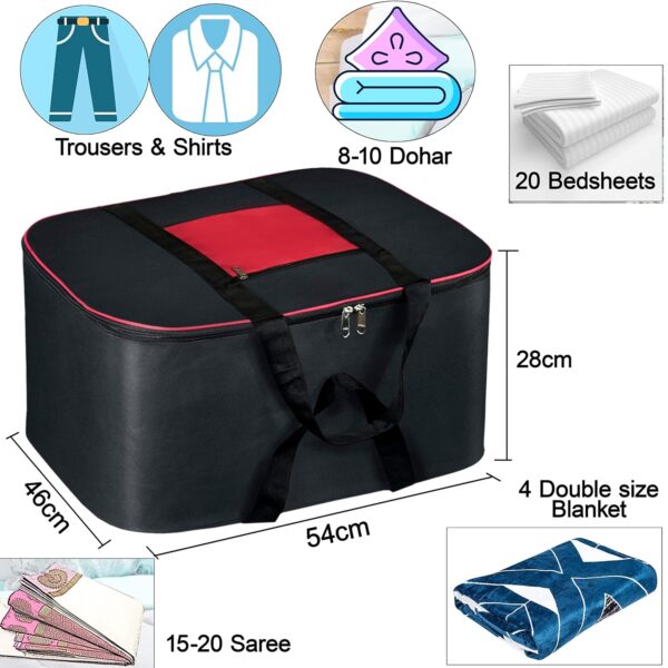 Storite 2 Pack Moisture Proof Nylon Large Size Underbed Storage Bag For Clothes (54 x 46 x 28 cm) - - Image 3