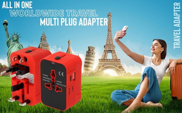 rts 224+ Countries Universal Travel Adapter with USB-C Type C & USB International All in One Travel - Image 8