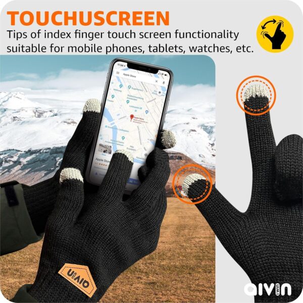 AIVIN Swift Winter Touchscreen Gloves Unisex Warm Stretch Knitted Wool Mittens with Touch Screen - Image 5