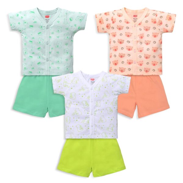 LuvLap Boys & Girls Jhabla And Shorts Set, For Baby, Infants & Toddlers, 100% Cotton, Baby Boy/Girl - Image 2