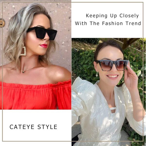 FEISEDY Oversized Vintage Cat Eye Square Sunglasses Women Trendy Cateye Sunglasses B2473 - Image 5