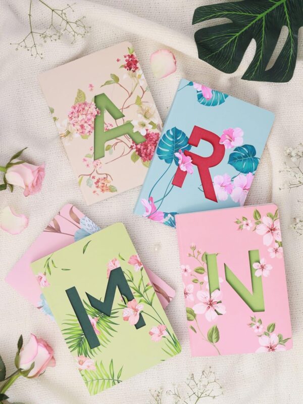DOODLE - Initial R Lasercut Soft Bound Diary (6.69 X 4.72, 80 GSM, 192 Pages) Notebook for Girls - Image 9