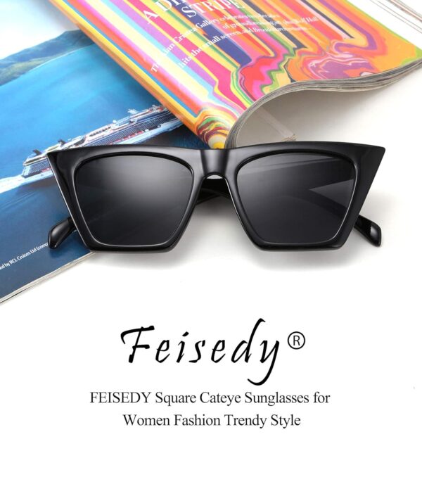 FEISEDY Oversized Vintage Cat Eye Square Sunglasses Women Trendy Cateye Sunglasses B2473 - Image 7
