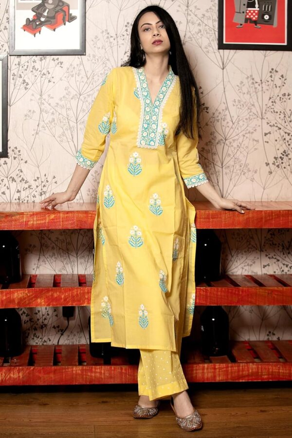 GoSriKi Women's Rayon Viscose Printed Straight Kurta with Pant & Dupatta - Image 7