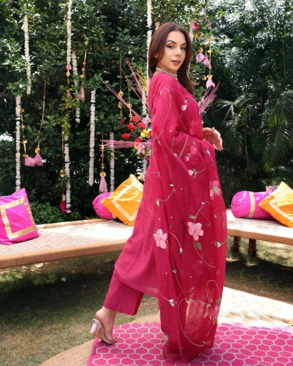 ANNI DESIGNER Women's Rayon Viscose Printed Straight Kurta with Pant & Dupatta - Image 3