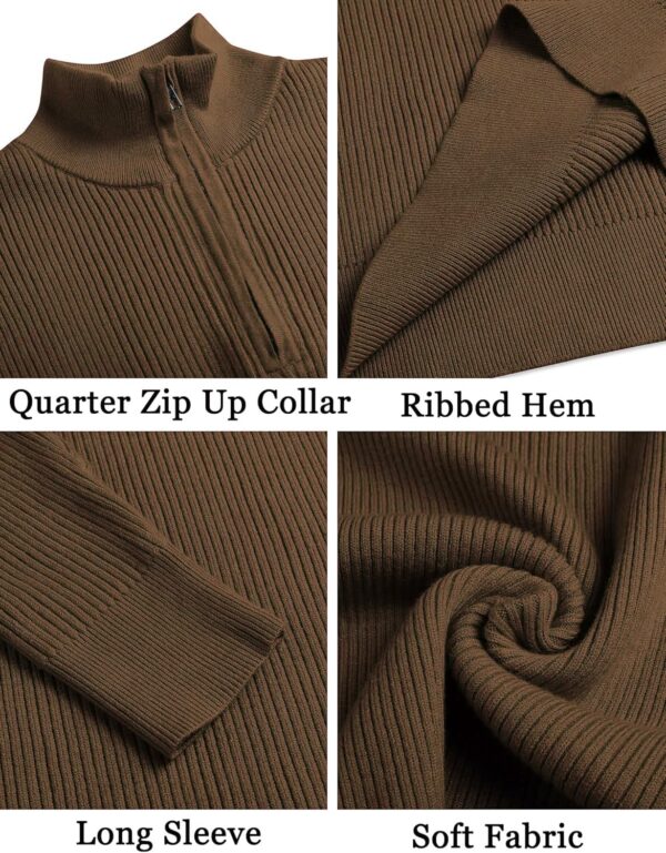 DENIMHOLIC Men High Neck Zipper Full Sleeve Cotton Knitted Winter Sweater - Image 6