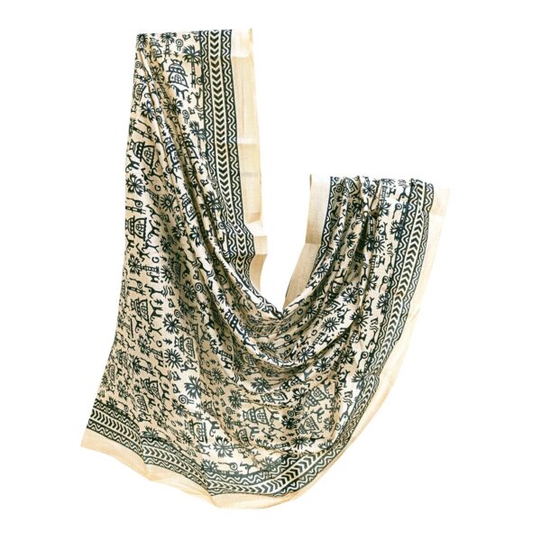 DUPATTA BAZAAR Women's Floral Silk Blend Dupatta - Image 6
