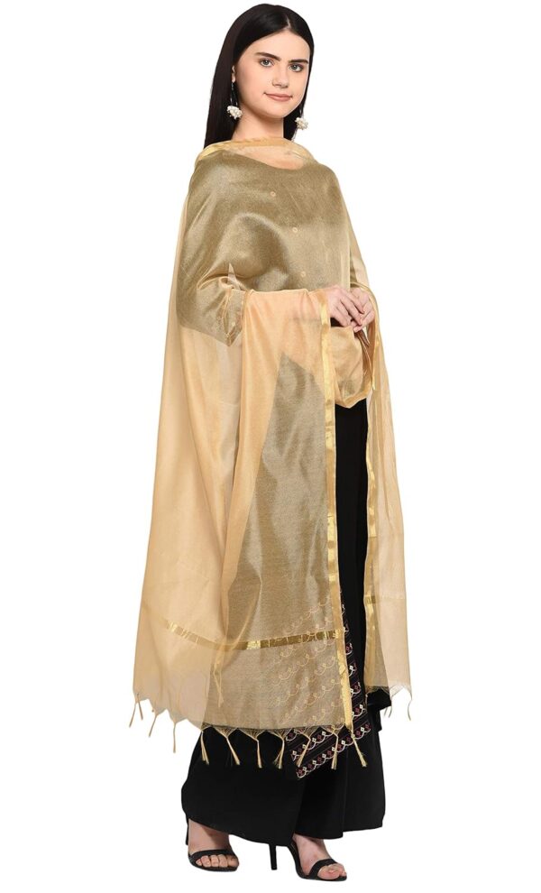 Weavers Villa Banarasi Poly Silk Plain Women's Dupatta - Image 5