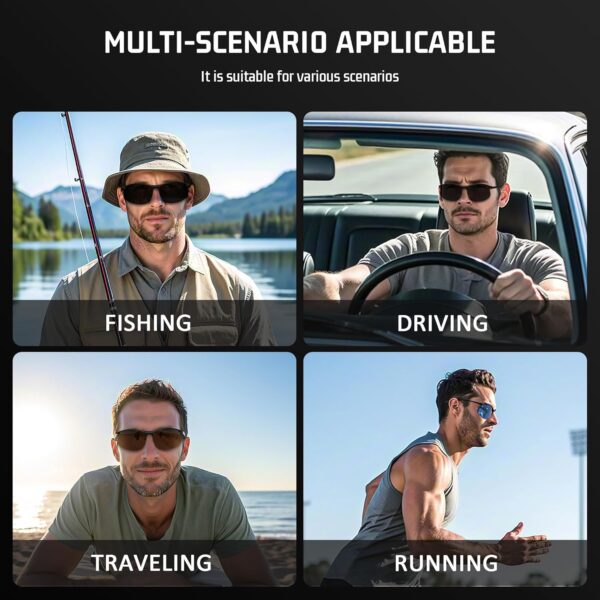 SUNGAIT Ultra Lightweight Rimless Polarized Sports Sunglasses for Men Fishing Running UV400 - Image 5