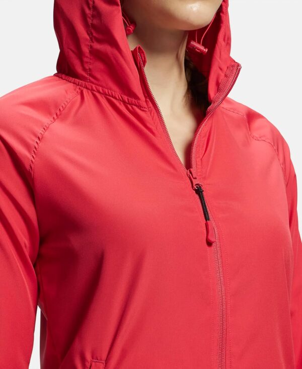 Jockey MW50 Women's Microfiber Fabric Relaxed Fit Raglan Styled Water Resistant Hoodie Jacket with - Image 8