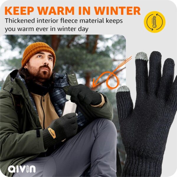 AIVIN Swift Winter Touchscreen Gloves Unisex Warm Stretch Knitted Wool Mittens with Touch Screen - Image 4