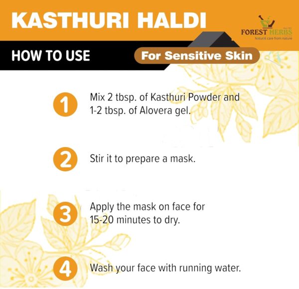 THE FOREST HERBS Natural care from nature Kasturi Haldi Powder For Natural Finish Face (100 Grams) - Image 7