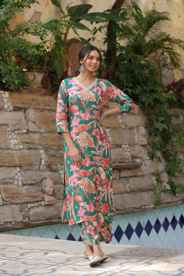 ANNI DESIGNER Women's Rayon Blend Kurta with Palazzo - Image 8