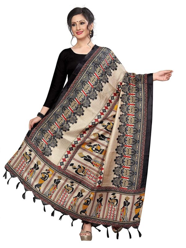 KEMZA Women's Printed Cotton Silk Dupatta - Image 3