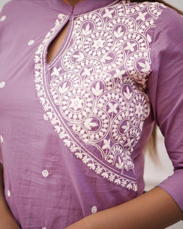 FABNEX Cotton Blend Kurta Set for Women|Women Embroidered Kurta Set|Women Kurta Pant Set (K-34-38) - Image 5