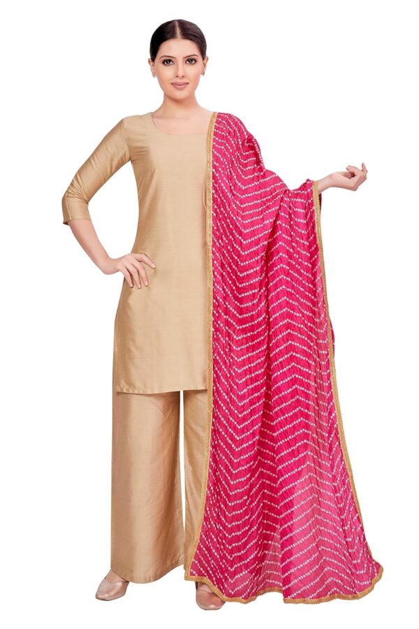Studio Shringaar Women's Vegan Silk Bandhni Dupatta (42" X 2.5 Meters) - Image 2