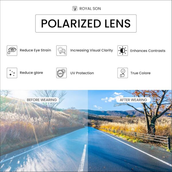ROYAL SON Square Cat Eye Men Women Fashion Sunglasses Polarized UVA/UVB Protection - Image 6
