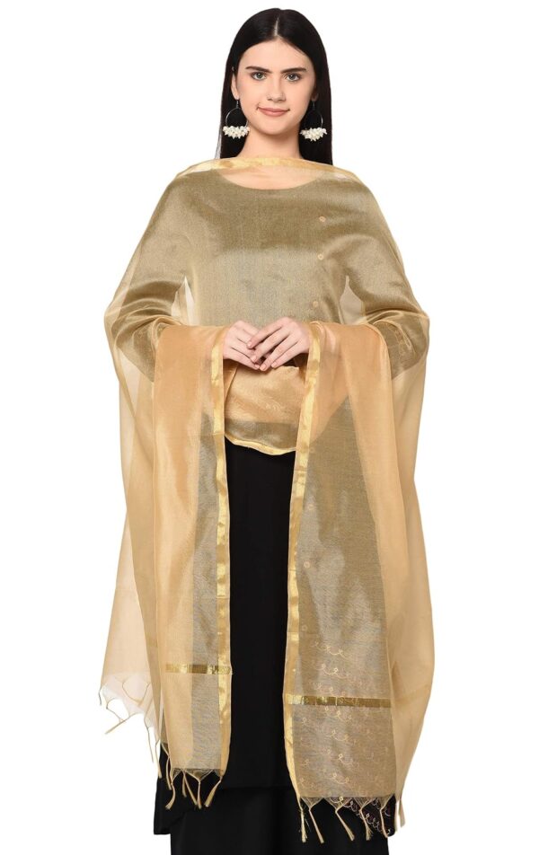 Weavers Villa Banarasi Poly Silk Plain Women's Dupatta - Image 2