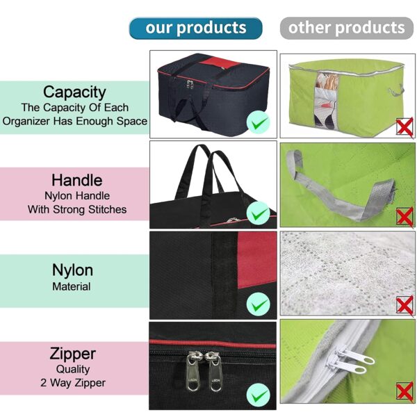 Storite 2 Pack Moisture Proof Nylon Large Size Underbed Storage Bag For Clothes (54 x 46 x 28 cm) - - Image 6