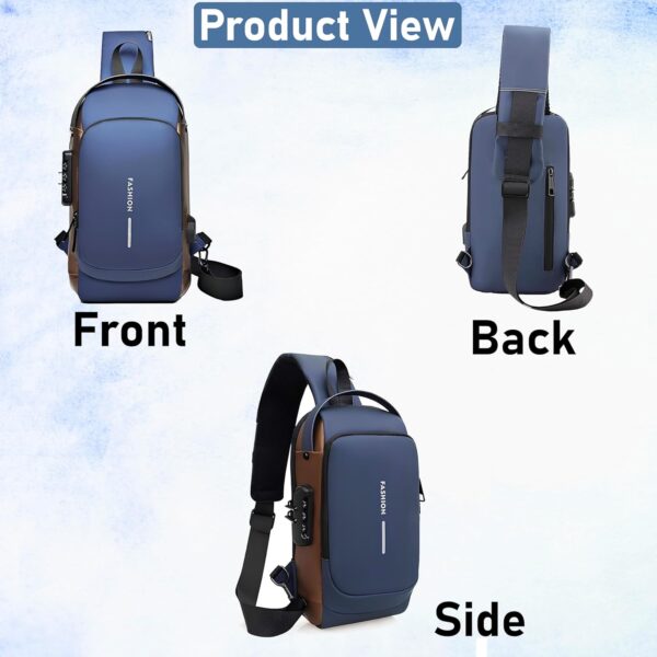 Storite Sling Bag for Men Stylish Crossbody Backpack for Men & Women, Anti-Theft Chest Bag with USB - Image 8