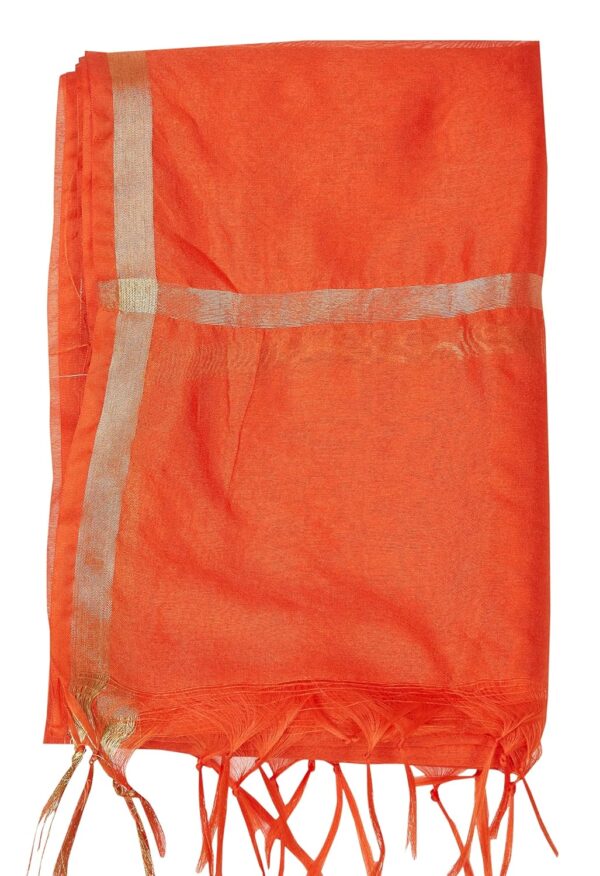 Studio Shringaar Women's Chanderi Silk Blend Handloom Dupatta (32" X 2.35 Meters) - Image 4