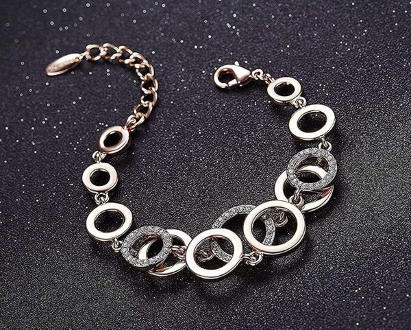 Shining Diva Fashion Latest Collection Gold Plated Combo of 2 Bracelet for Women and Girls (Rose - Image 4